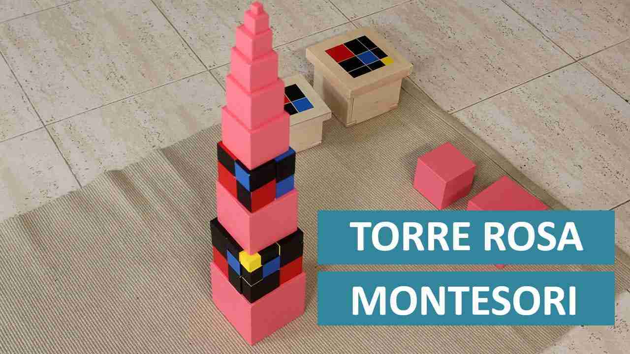 Torre De Aprendizaje Montessori Color Rosa